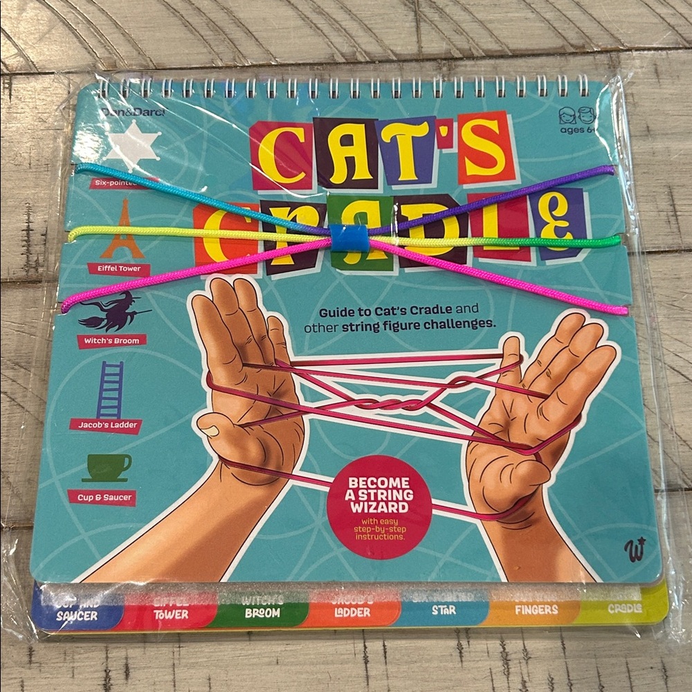 NWT Cat's Cradle String Game Set Spiral Bound Book Step by Step Instructions 6+